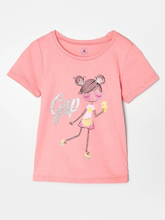 Zdjęcie produktu T-shirt z nadrukiem GAP koralowy