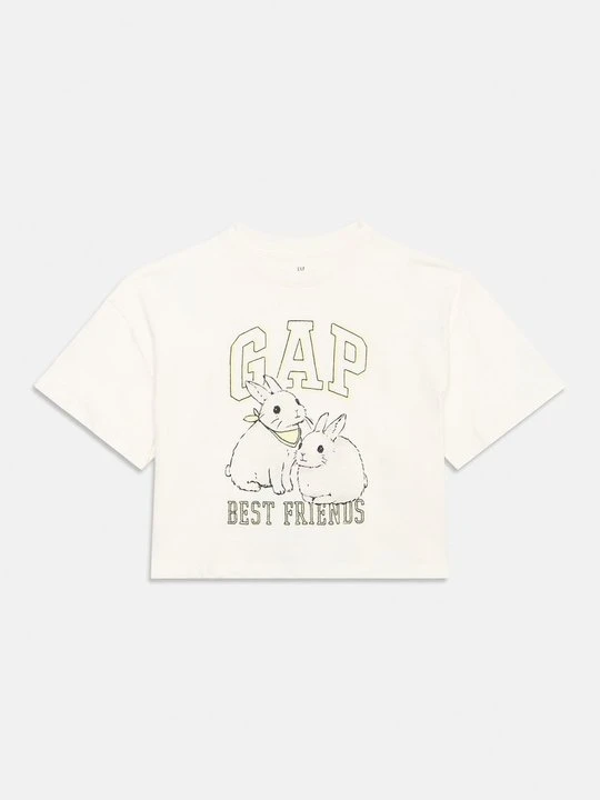 Zdjęcie produktu T-shirt z nadrukiem GAP mleczny