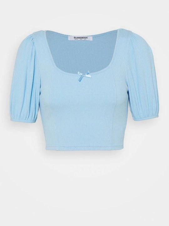Zdjęcie produktu T-shirt z nadrukiem Glamorous jasnoniebieski