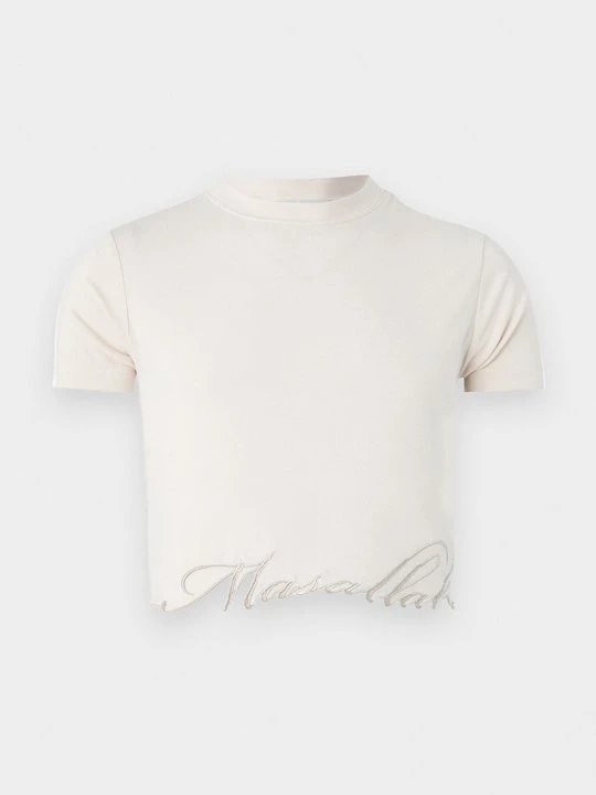 Zdjęcie produktu T-shirt z nadrukiem GmbH beżowy