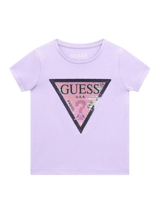Zdjęcie produktu T-shirt z nadrukiem Guess fioletowy