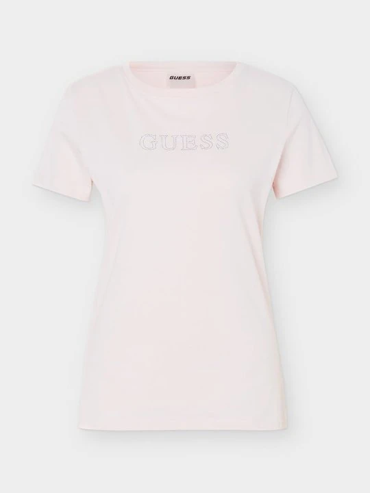 Zdjęcie produktu T-shirt z nadrukiem Guess jasnoróżowy