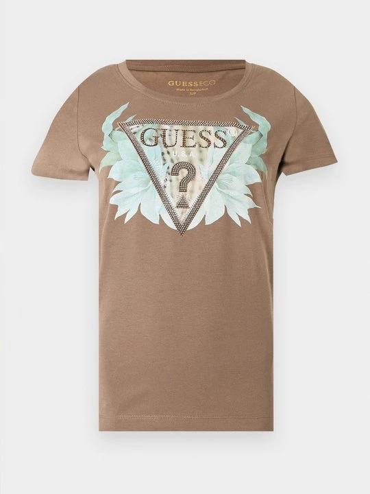 Zdjęcie produktu T-shirt z nadrukiem Guess beżowy