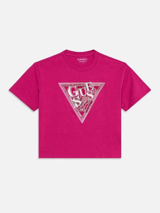 Zdjęcie produktu T-shirt z nadrukiem Guess fioletowy