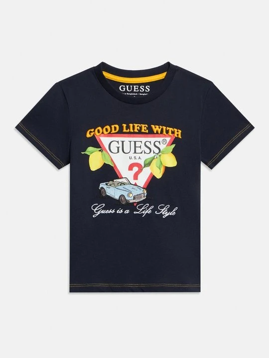 Zdjęcie produktu T-shirt z nadrukiem Guess granatowy