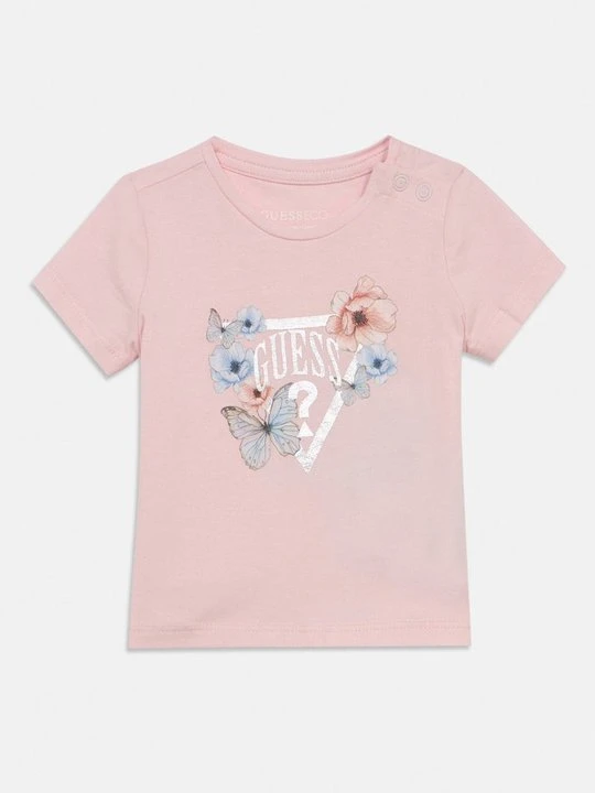 Zdjęcie produktu T-shirt z nadrukiem Guess jasnoróżowy