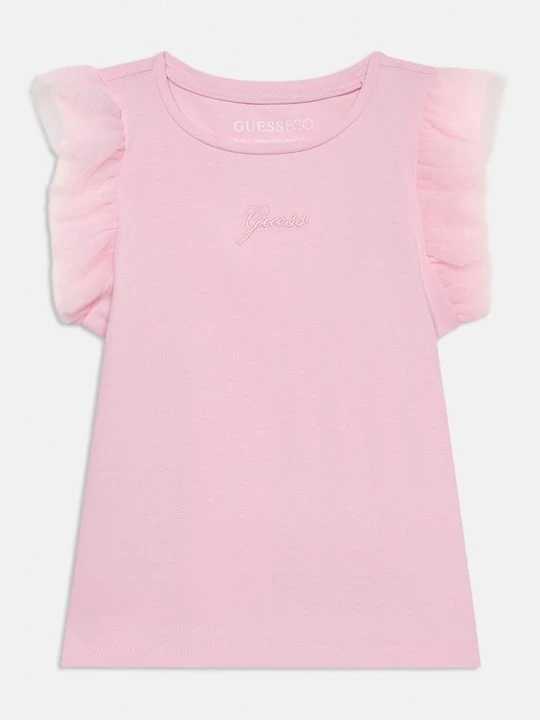 Zdjęcie produktu T-shirt z nadrukiem Guess jasnoróżowy