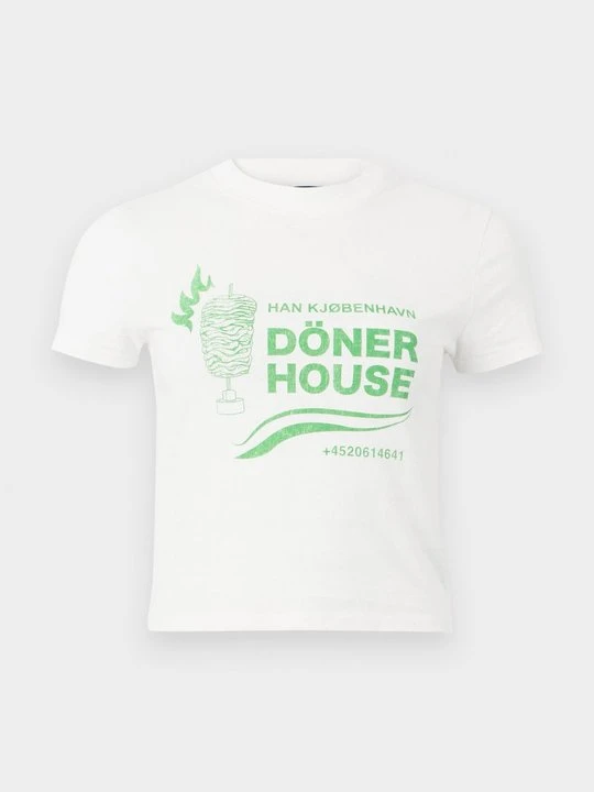 Zdjęcie produktu T-shirt z nadrukiem Han Kjøbenhavn mleczny