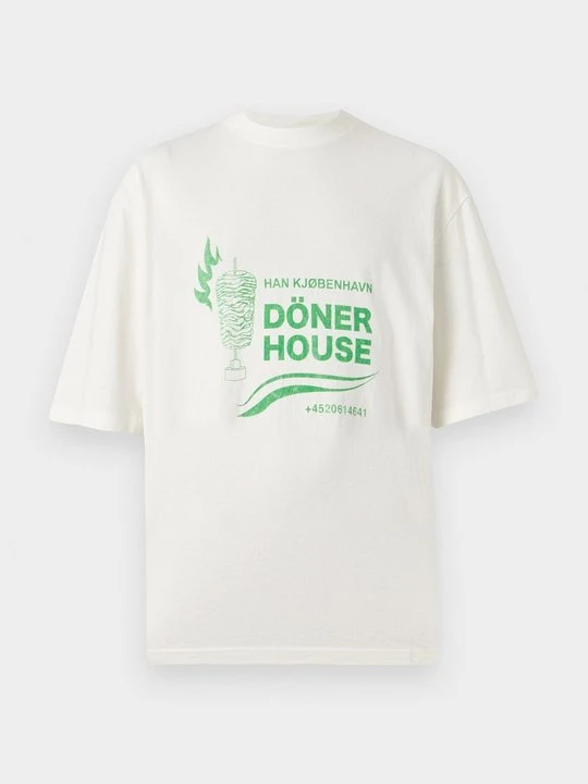Zdjęcie produktu T-shirt z nadrukiem Han Kjøbenhavn mleczny