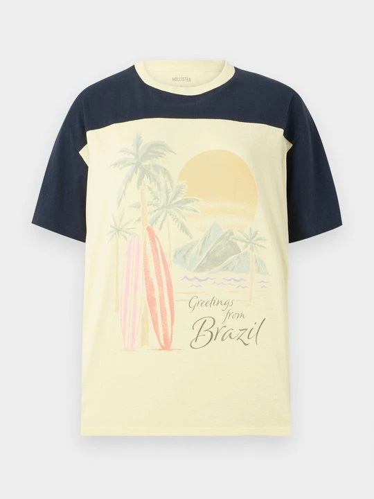 Zdjęcie produktu T-shirt z nadrukiem Hollister Co. żółty