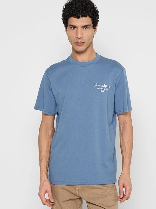 Zdjęcie produktu T-shirt z nadrukiem Hollister Co. niebieski