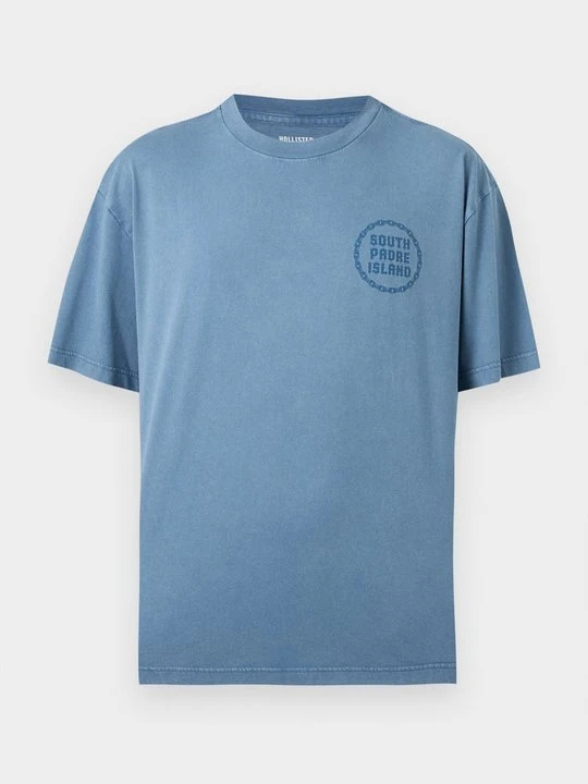 Zdjęcie produktu T-shirt z nadrukiem Hollister Co. niebieski