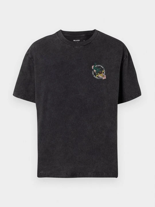 Zdjęcie produktu T-shirt z nadrukiem Hollister Co. czarny