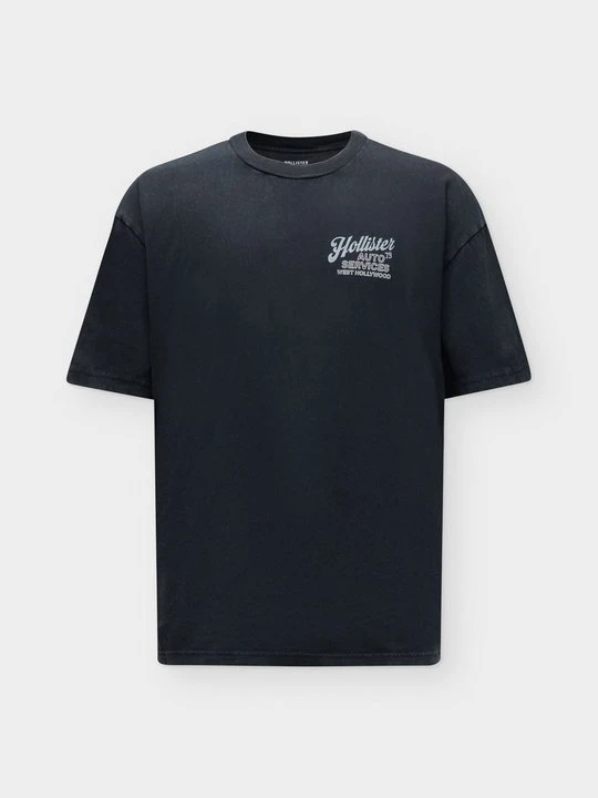 Zdjęcie produktu T-shirt z nadrukiem Hollister Co. czarny