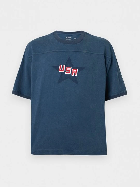 Zdjęcie produktu T-shirt z nadrukiem Hollister Co. granatowy