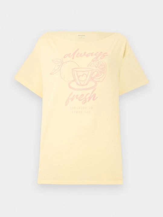 Zdjęcie produktu T-shirt z nadrukiem Hollister Co. żółty