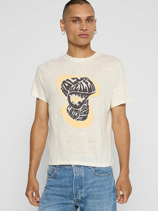Zdjęcie produktu T-shirt z nadrukiem Holzweiler beżowy