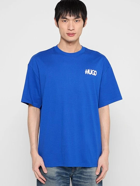 Zdjęcie produktu T-shirt z nadrukiem Hugo niebieski