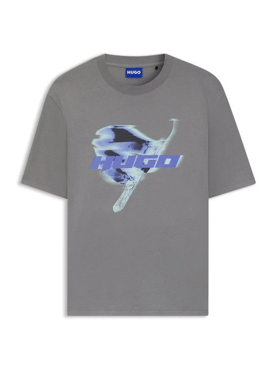 Zdjęcie produktu T-shirt z nadrukiem Hugo szary