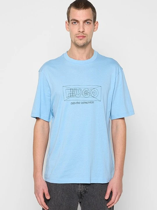 Zdjęcie produktu T-shirt z nadrukiem Hugo niebieski