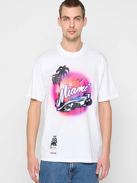 Zdjęcie produktu T-shirt z nadrukiem Hugo biały