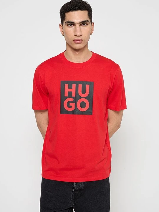 Zdjęcie produktu T-shirt z nadrukiem Hugo różowy