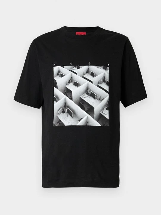 Zdjęcie produktu T-shirt z nadrukiem Hugo czarny