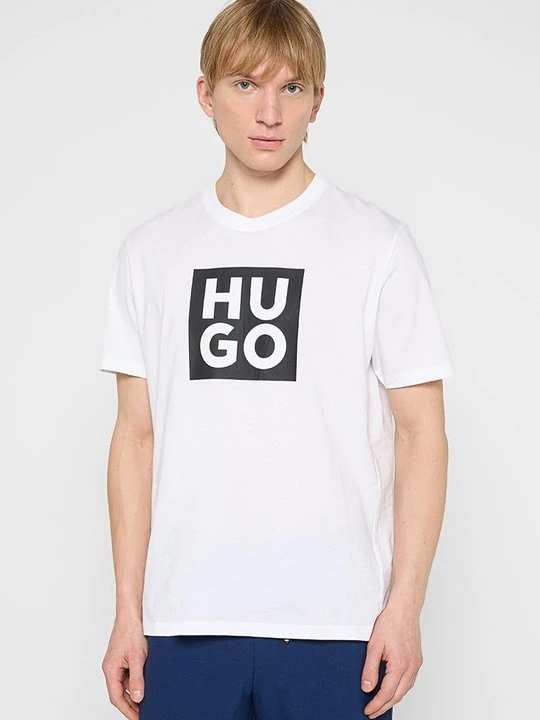 Zdjęcie produktu T-shirt z nadrukiem Hugo biały