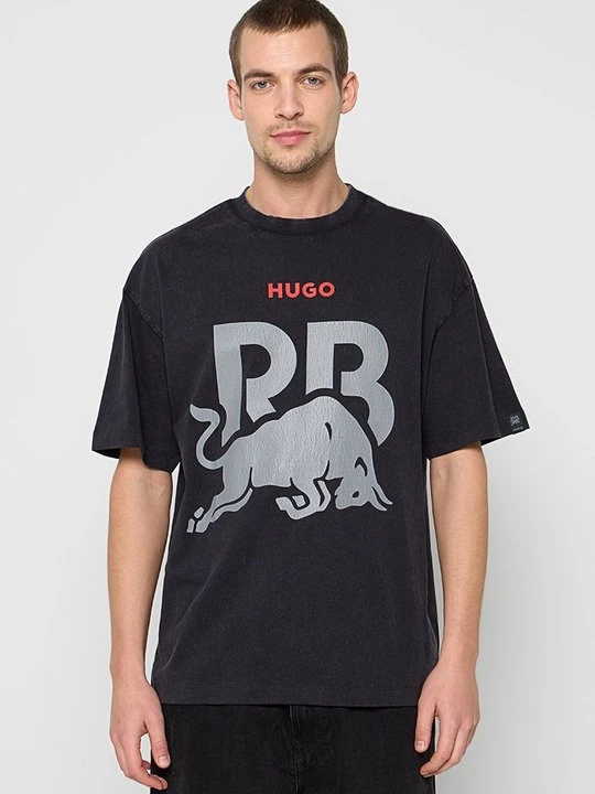 Zdjęcie produktu T-shirt z nadrukiem Hugo czarny