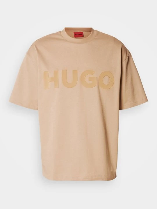 Zdjęcie produktu T-shirt z nadrukiem Hugo beżowy