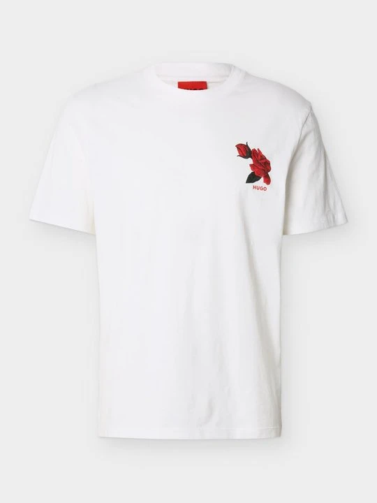 Zdjęcie produktu T-shirt z nadrukiem Hugo mleczny