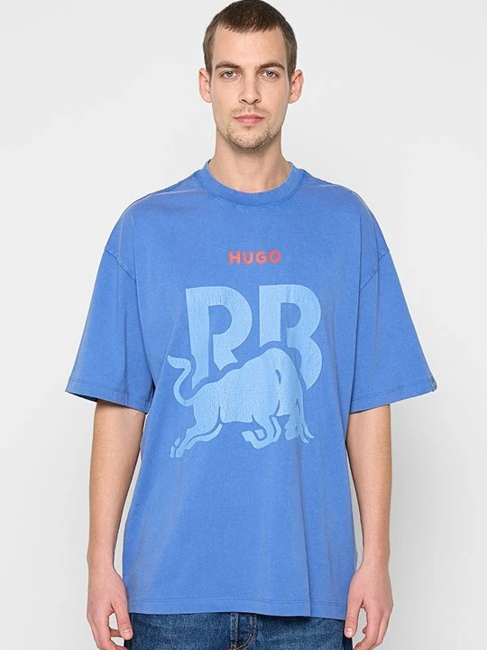 Zdjęcie produktu T-shirt z nadrukiem Hugo niebieski