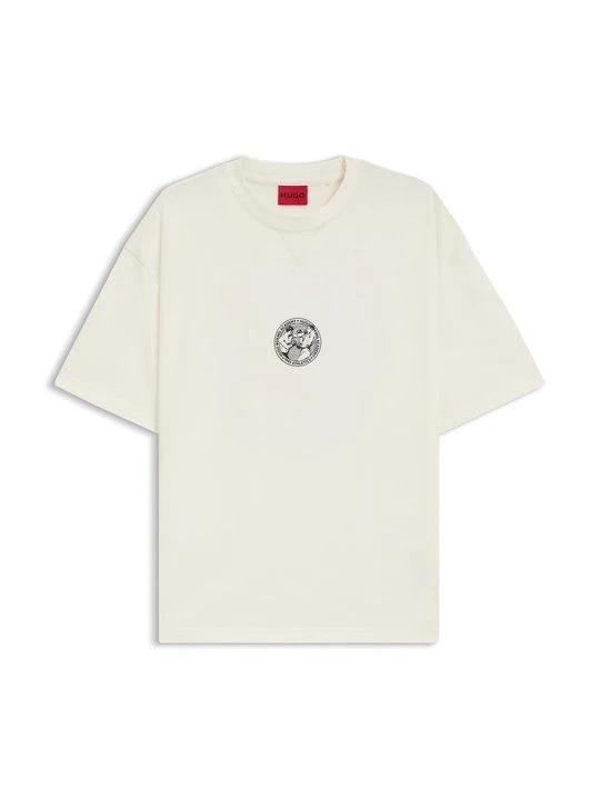 Zdjęcie produktu T-shirt z nadrukiem Hugo mleczny