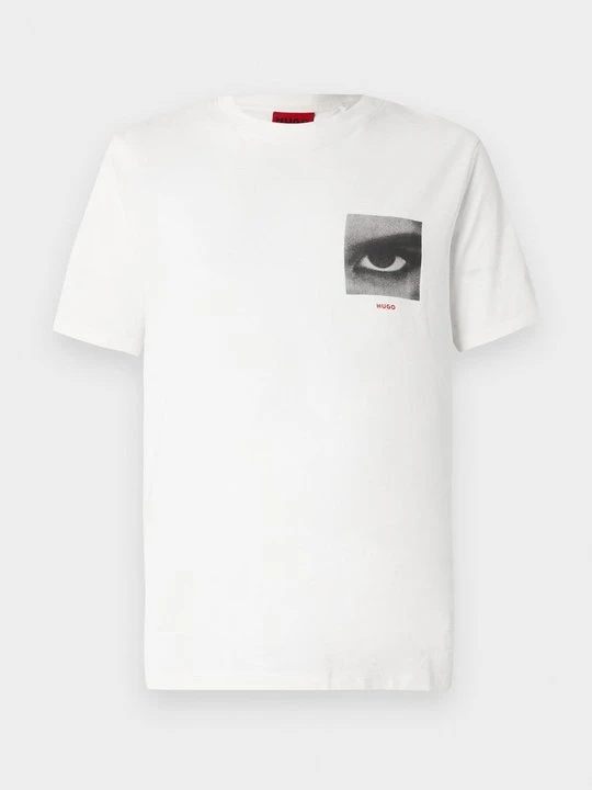 Zdjęcie produktu T-shirt z nadrukiem Hugo mleczny