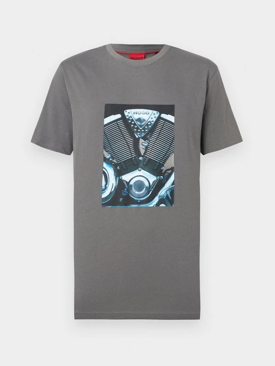 Zdjęcie produktu T-shirt z nadrukiem Hugo szary