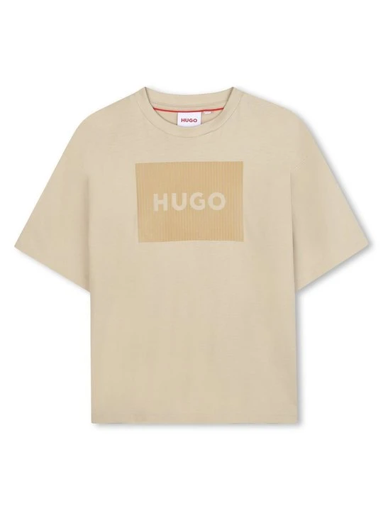 Zdjęcie produktu T-shirt z nadrukiem Hugo beżowy