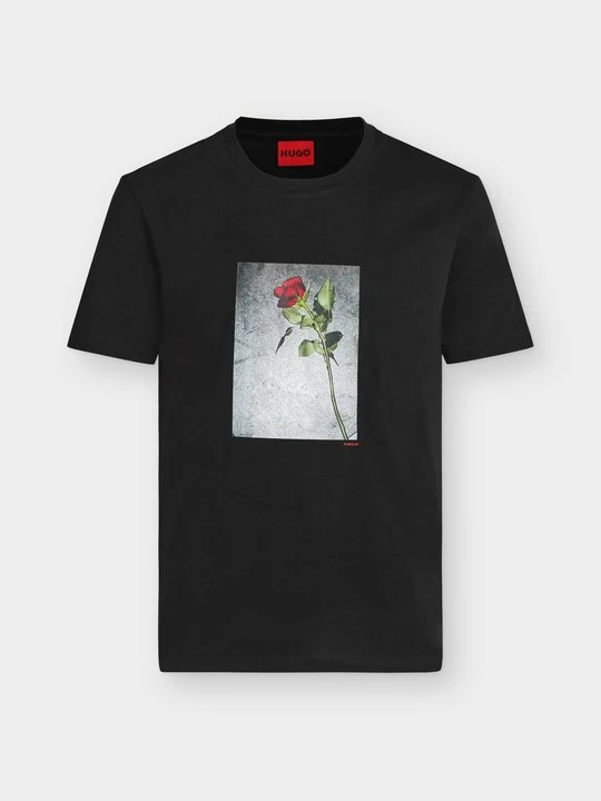 Zdjęcie produktu T-shirt z nadrukiem Hugo czarny