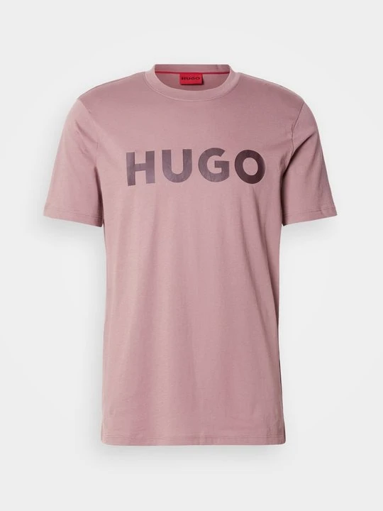 Zdjęcie produktu T-shirt z nadrukiem Hugo jasnobrązowy