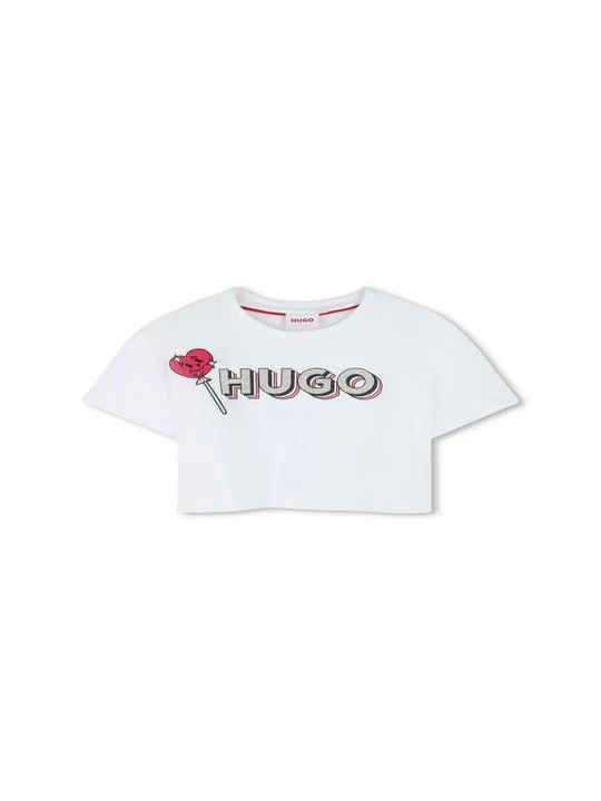 Zdjęcie produktu T-shirt z nadrukiem Hugo biały