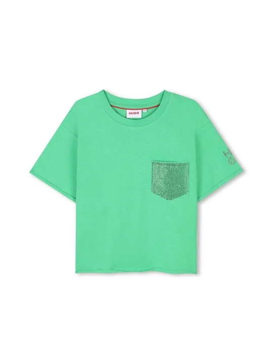 Zdjęcie produktu T-shirt z nadrukiem Hugo zielony