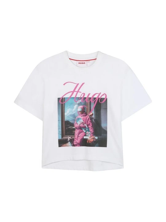 Zdjęcie produktu T-shirt z nadrukiem Hugo biały