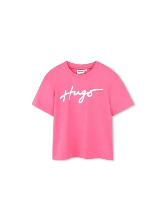 Zdjęcie produktu T-shirt z nadrukiem Hugo różowy