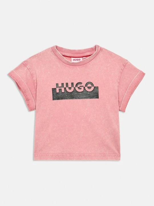 Zdjęcie produktu T-shirt z nadrukiem Hugo różowy