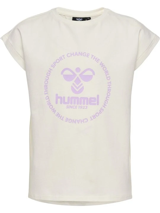 Zdjęcie produktu T-shirt z nadrukiem Hummel mleczny