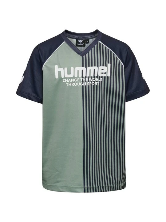 Zdjęcie produktu T-shirt z nadrukiem Hummel zielony melanż