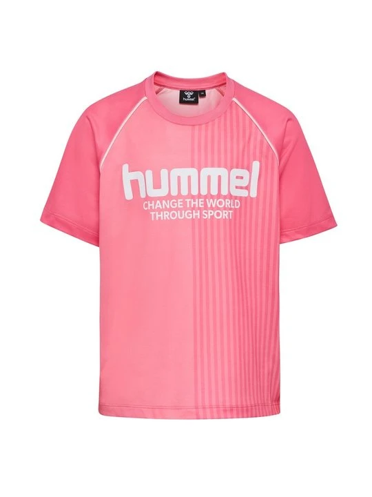 Zdjęcie produktu T-shirt z nadrukiem Hummel łososiowy