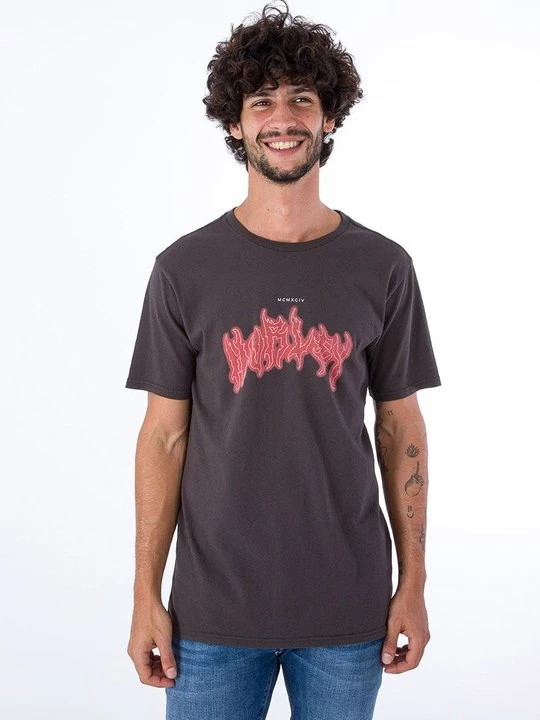 Zdjęcie produktu T-shirt z nadrukiem Hurley brązowy