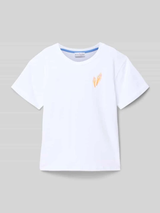 Zdjęcie produktu T-shirt z nadrukiem i okrągłym dekoltem DANAMADE Biały