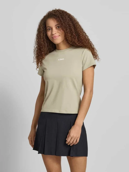 Zdjęcie produktu T-shirt z nadrukiem i okrągłym dekoltem REVIEW Trzcinowy