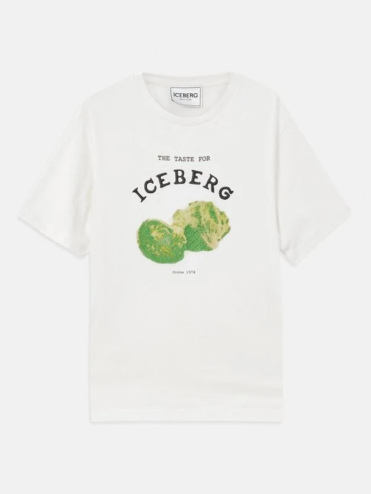 Zdjęcie produktu T-shirt z nadrukiem Iceberg mleczny